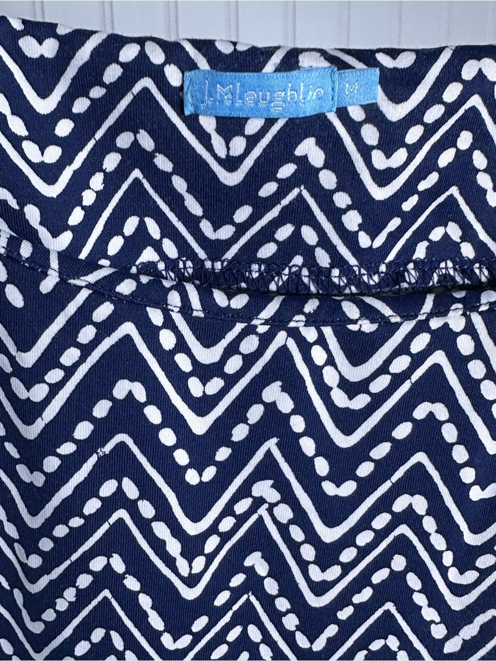 J.McLaughlin Ruched Sleeveless Catalina Cloth Dress M Geometric Crew Neck - Picture 4 of 8